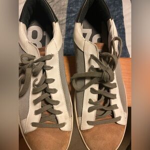 P448 White and Brown Sneakers
